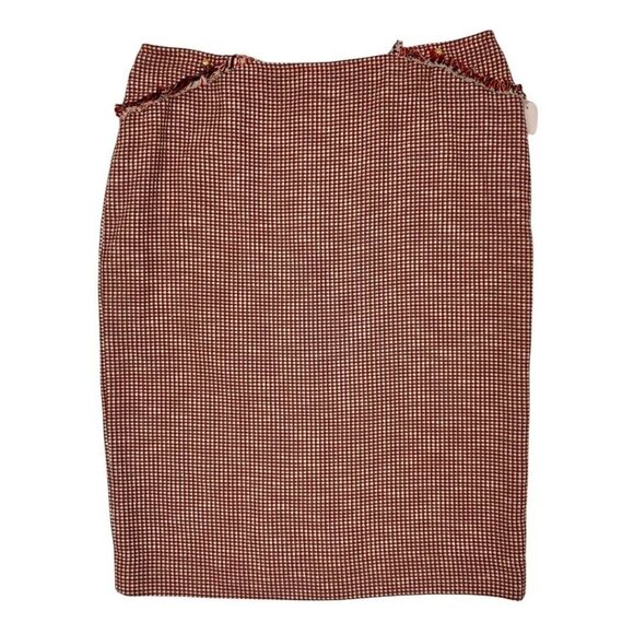 NEW Worth Red & Cream Tweed Skirt – Size 12 - Picture 2 of 6